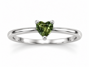 Solitaire in platina met hartvormige saffier- LT1033J